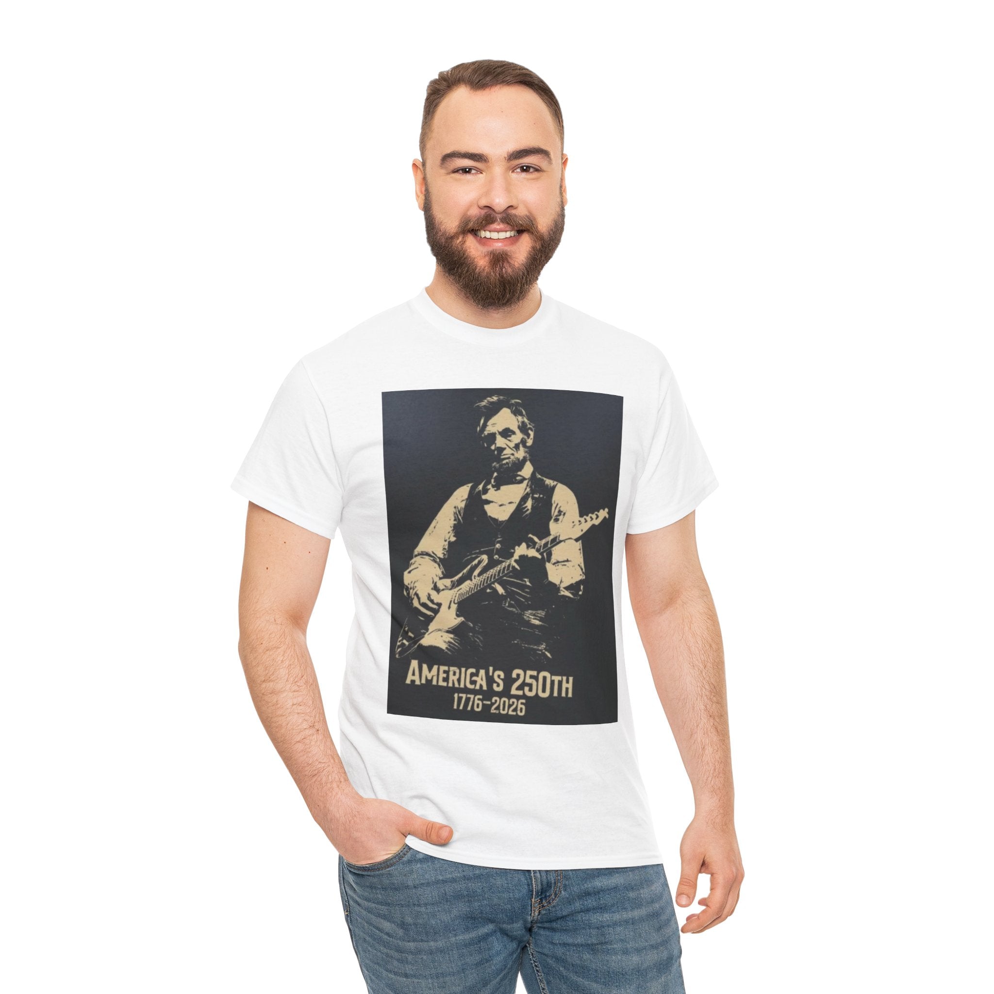 America's 250th Guitar Tee — 1776–2026 Patriotic Rock T‑Shirt