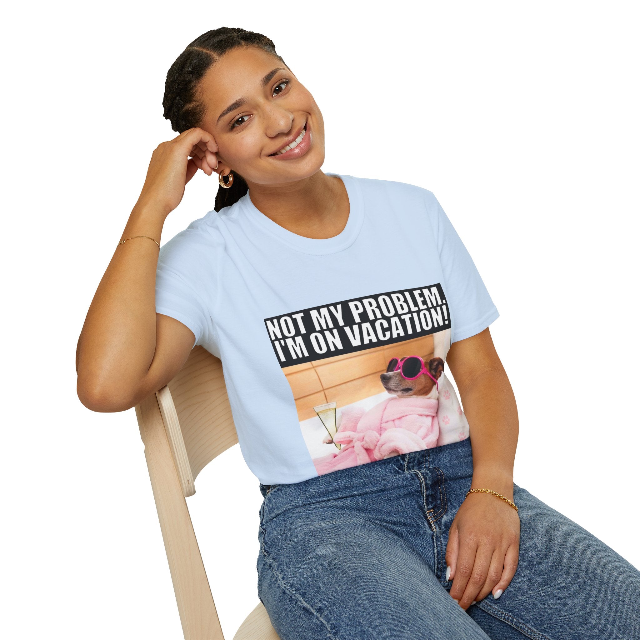 Vacation Vibes T-Shirt — "Not My Problem, I'm On Vacation" Relaxed Dog Graphic Tee