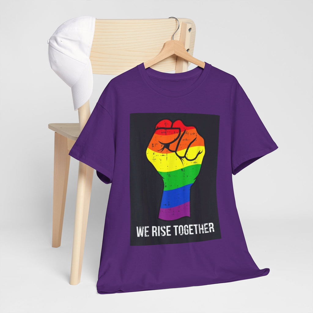 We Rise Together Rainbow Fist T-Shirt