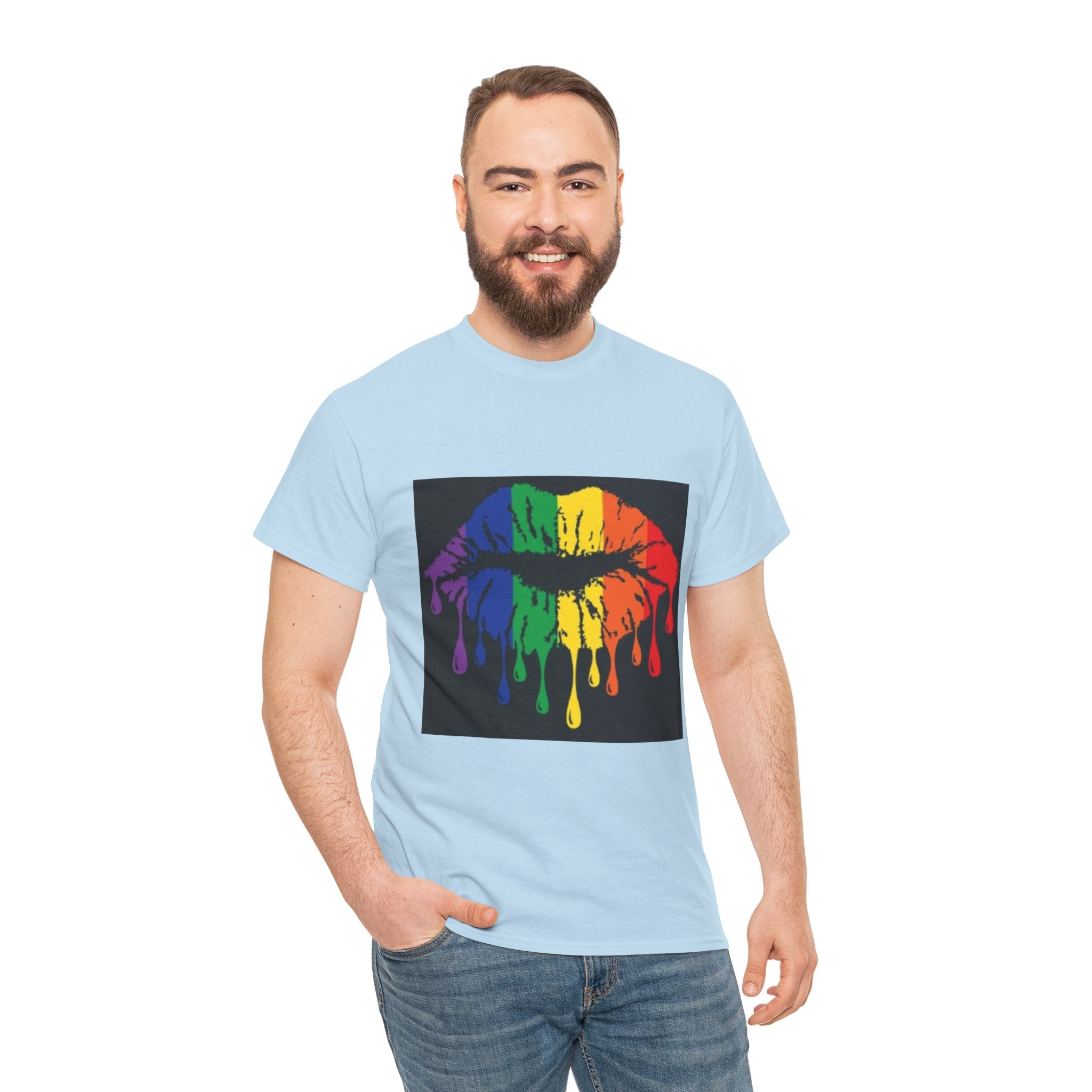 Rainbow Drip Kiss T-Shirt – LGBTQ+ Pride Graphic Tee
