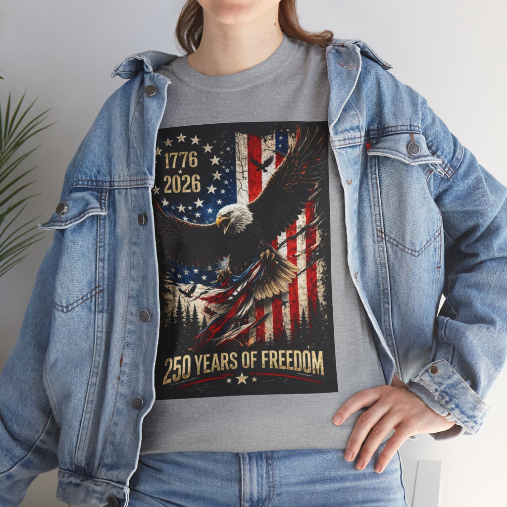 Patriotic Tee — 1776–2026 Bald Eagle "250 Years of Freedom" Shirt