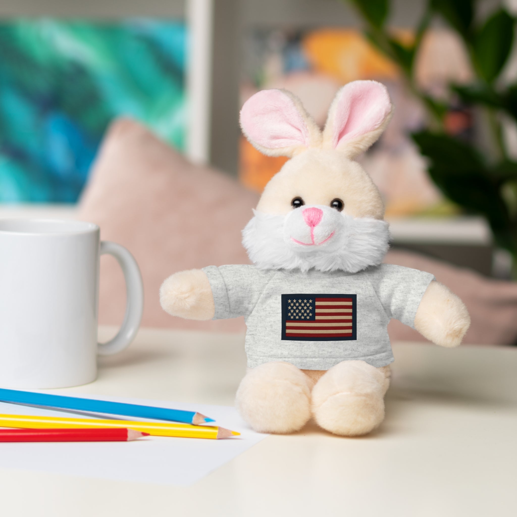 American Flag Teddy Bear with Tee — Patriotic Plush Gift