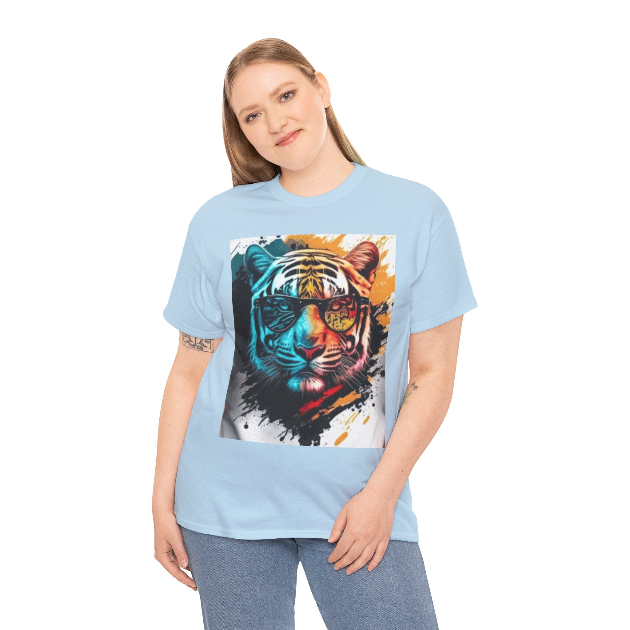 Tiger Portrait T-Shirt — Colorful Abstract Tiger Face Tee