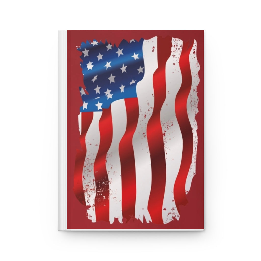American Flag Hardcover Journal — Patriotic Notebook for Veterans, July 4th, Memorial Day