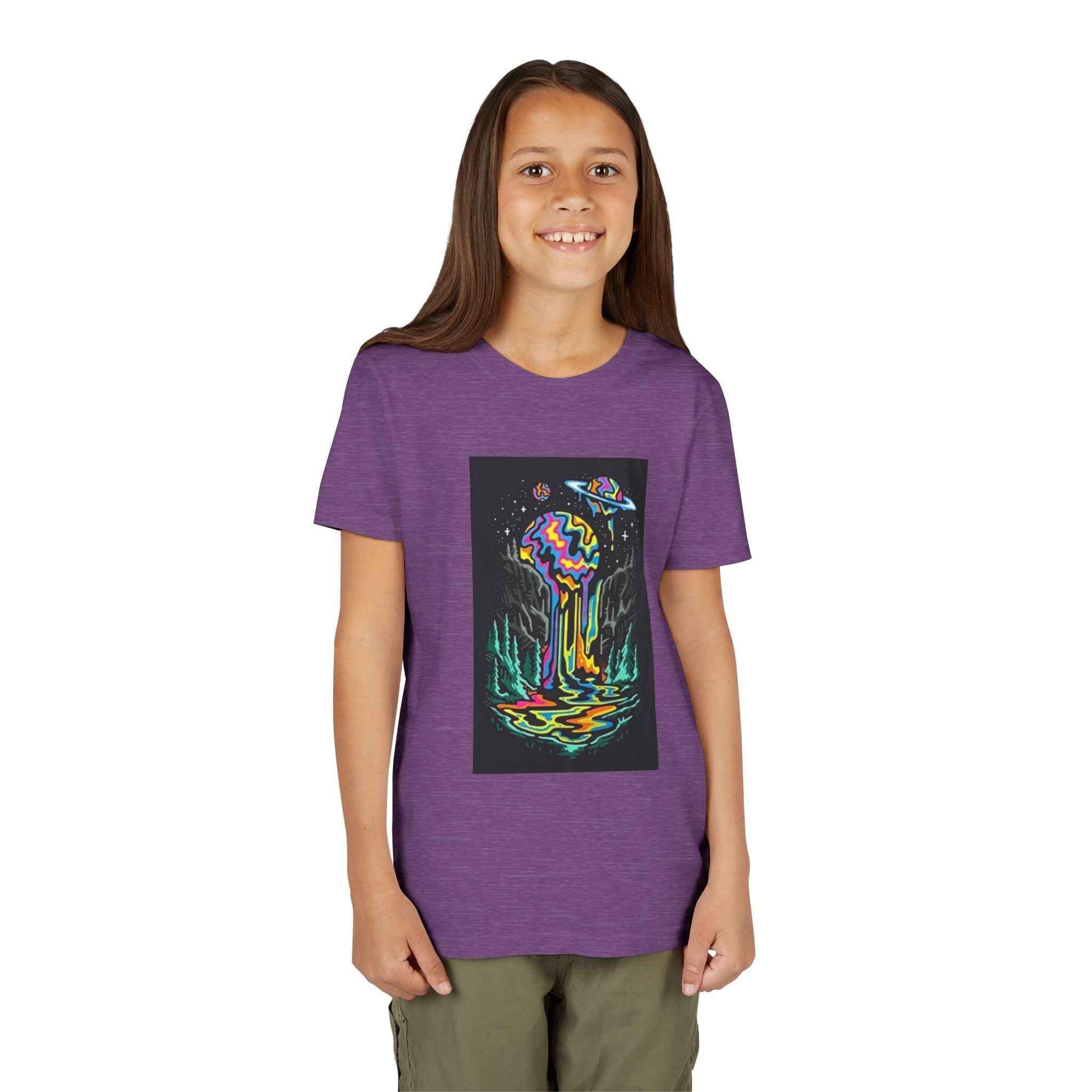 Youth Tee — Neon Drip Planet Space Graphic