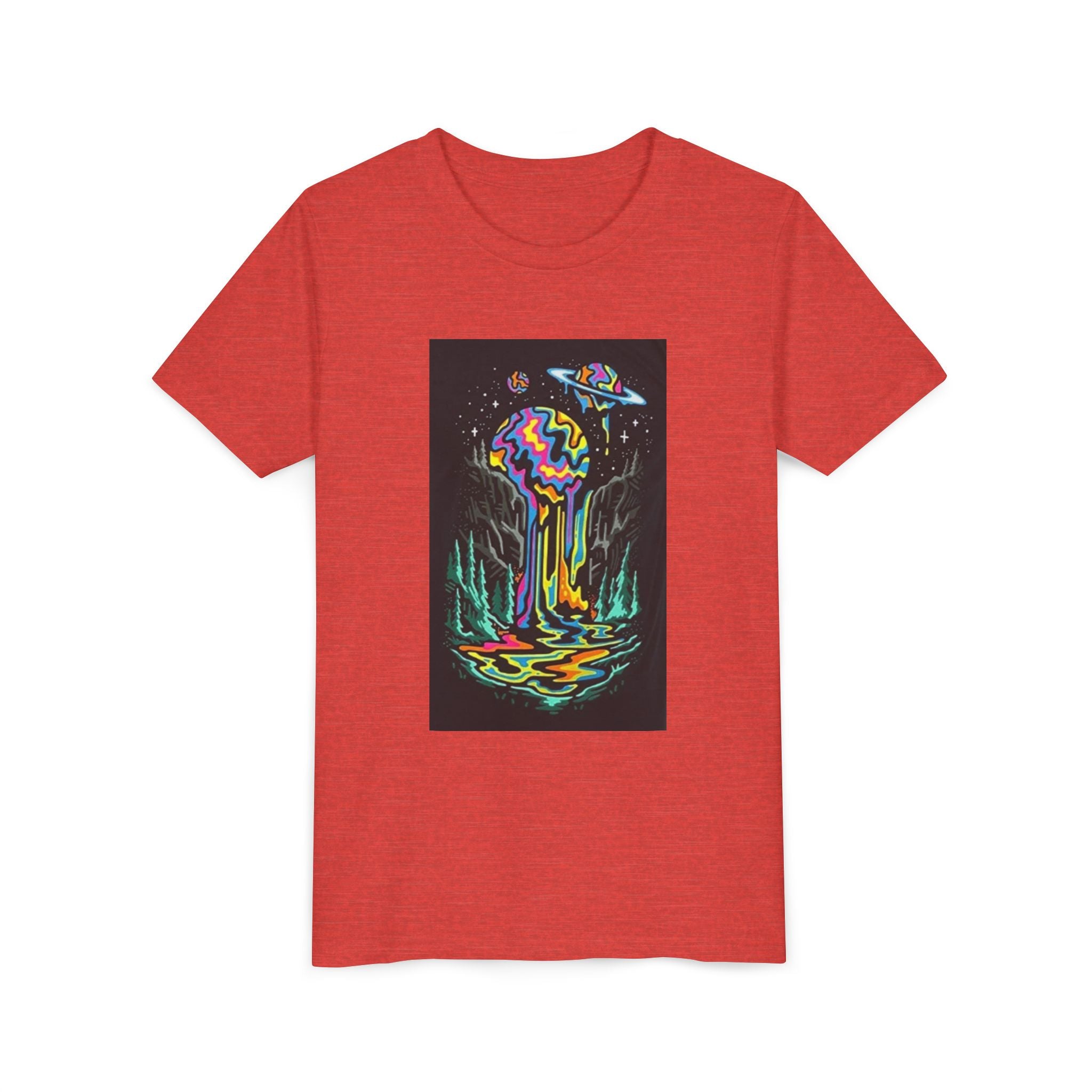 Youth Tee — Neon Drip Planet Space Graphic