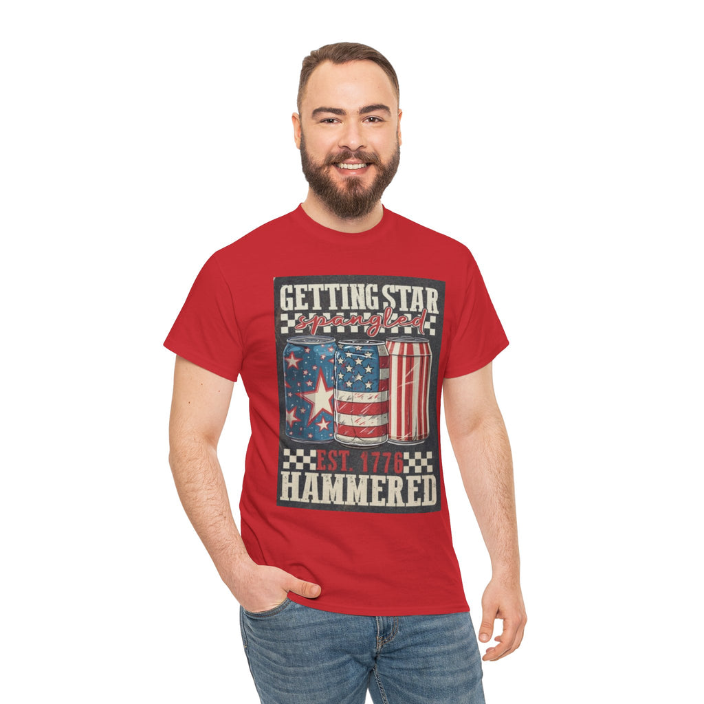 Getting Star Hammered Tee — Patriotic 4th of July Beer Can T-Shirt (Est. 1776)