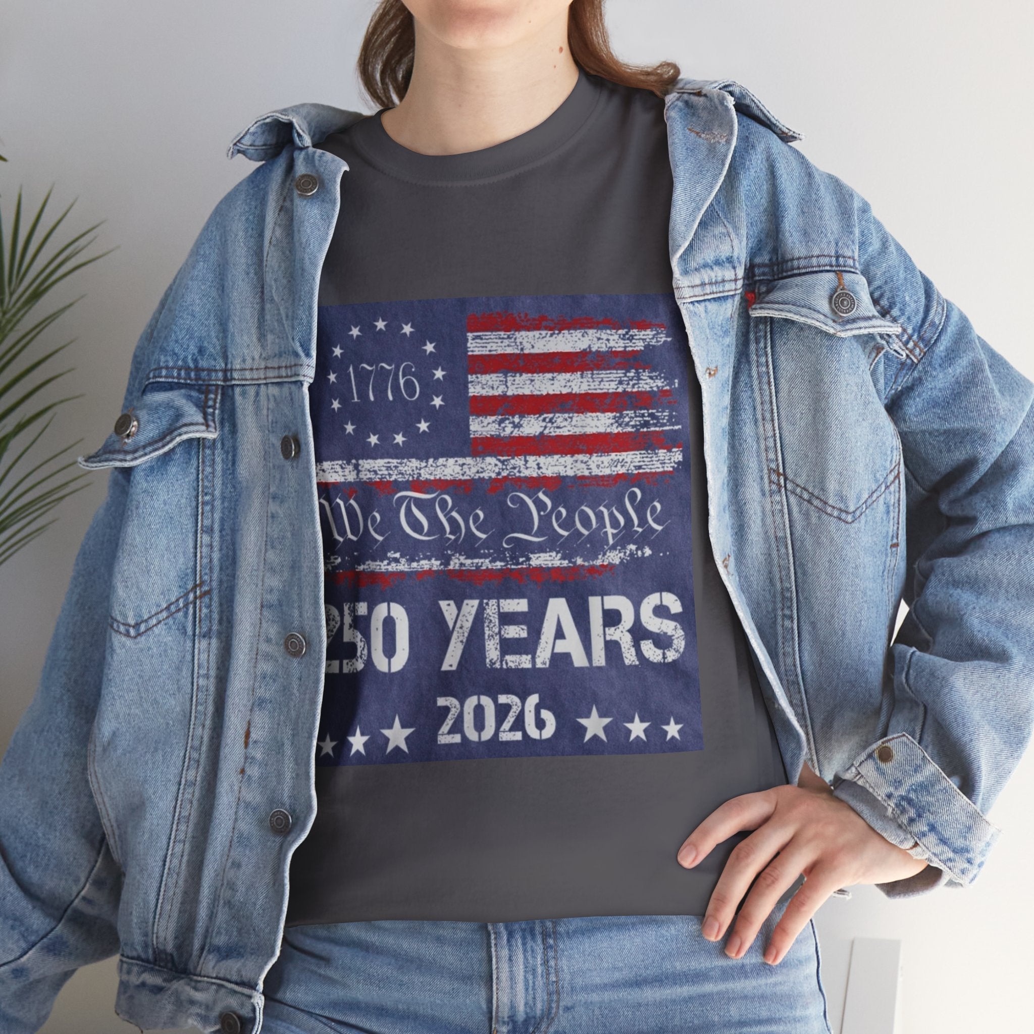 T-Shirt — Vintage 'We The People 250 Years 2026' Patriotic American Flag Tee