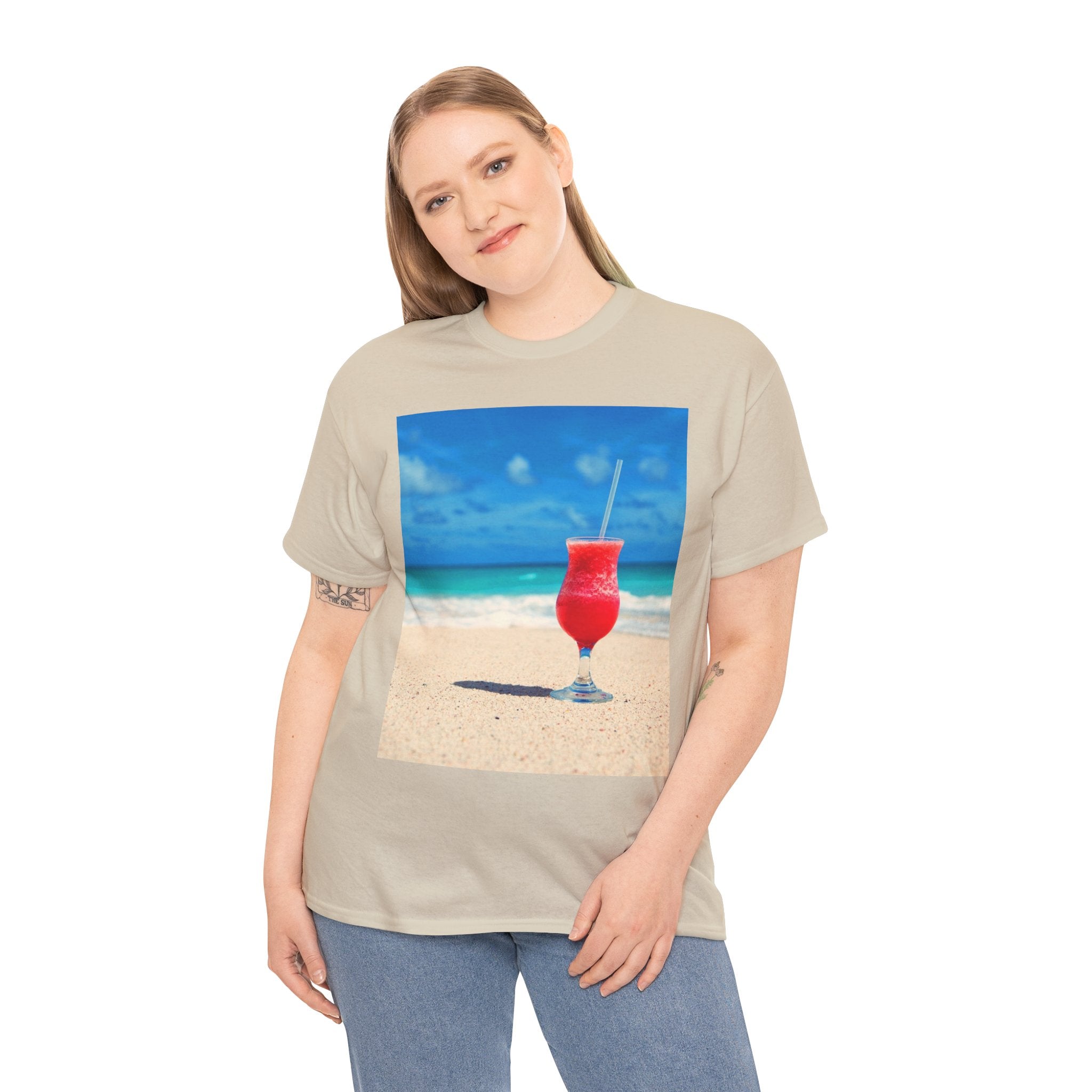 Tropical Beach Cocktail Graphic Tee (Summer Vacation Drink)