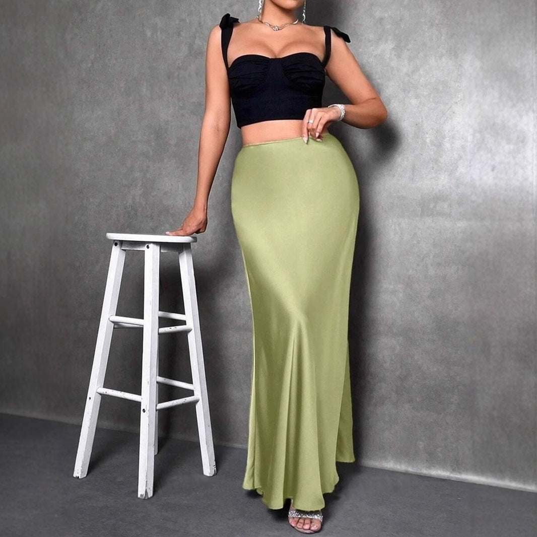 Satin Skirt For Spring And Summer