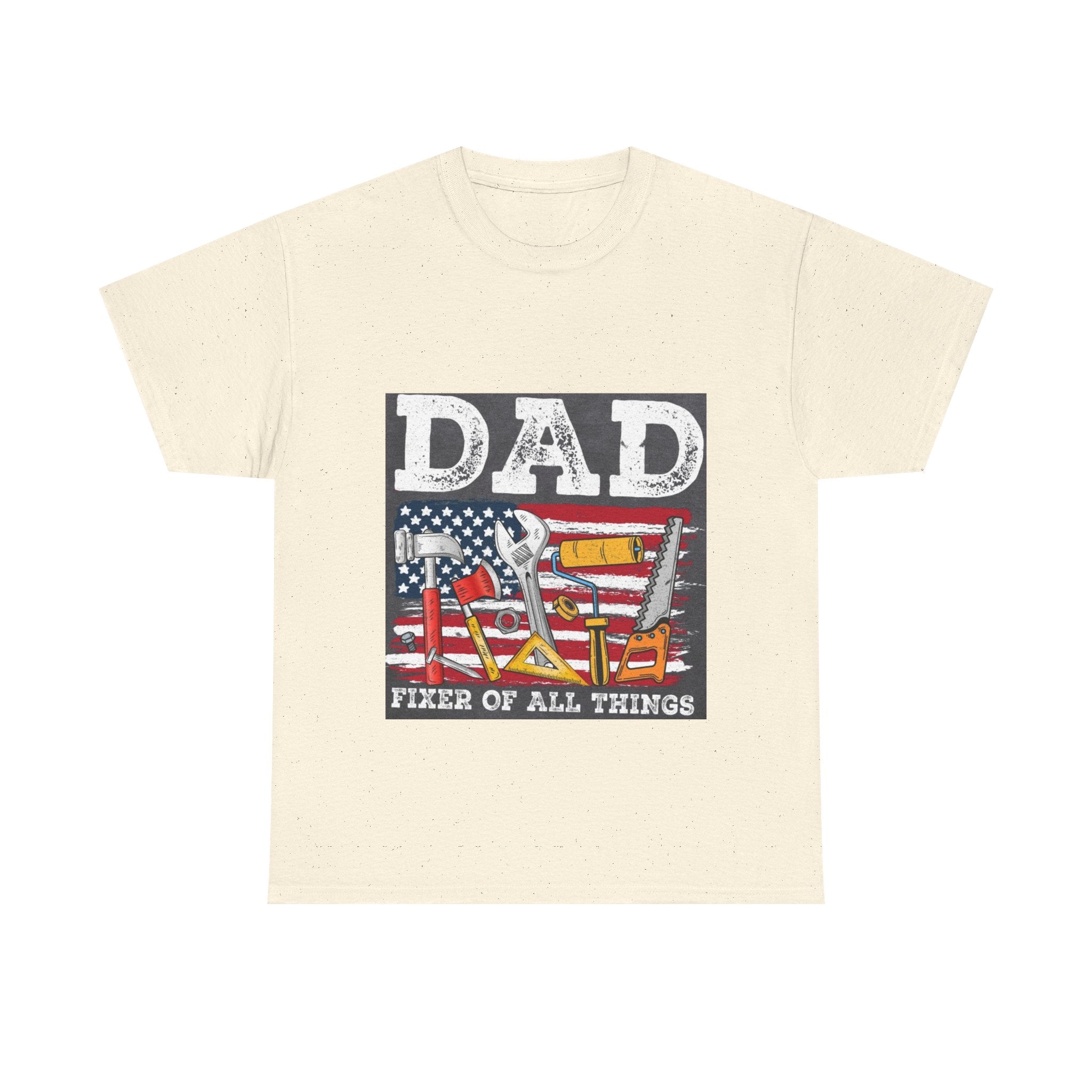 Dad Fixer Of All Things T-Shirt — American Flag Tool Graphic Tee for Fathers