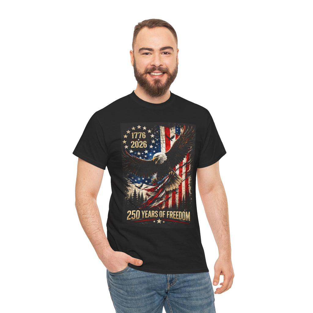 Patriotic Tee — 1776–2026 Bald Eagle "250 Years of Freedom" Shirt