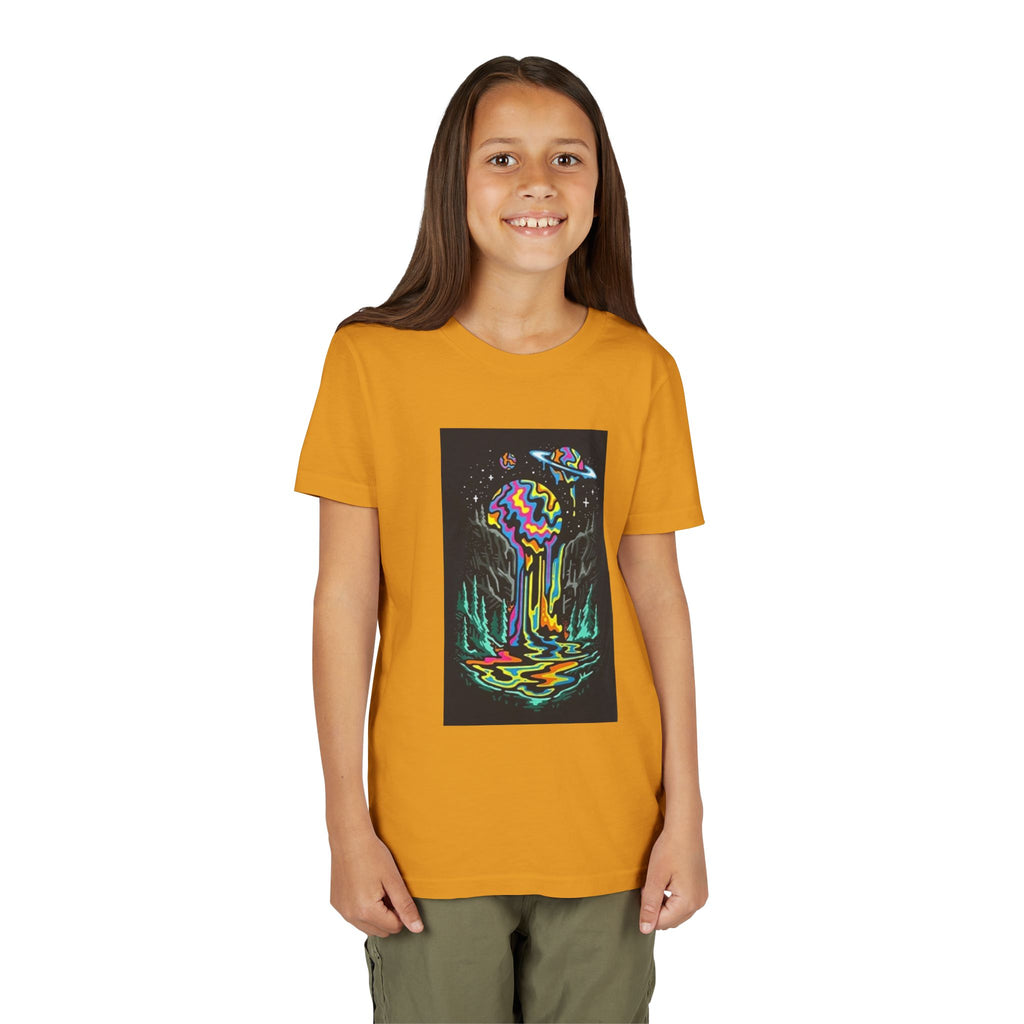 Youth Tee — Neon Drip Planet Space Graphic