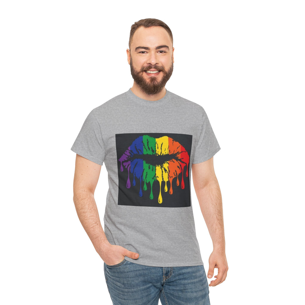 Rainbow Drip Kiss T-Shirt – LGBTQ+ Pride Graphic Tee