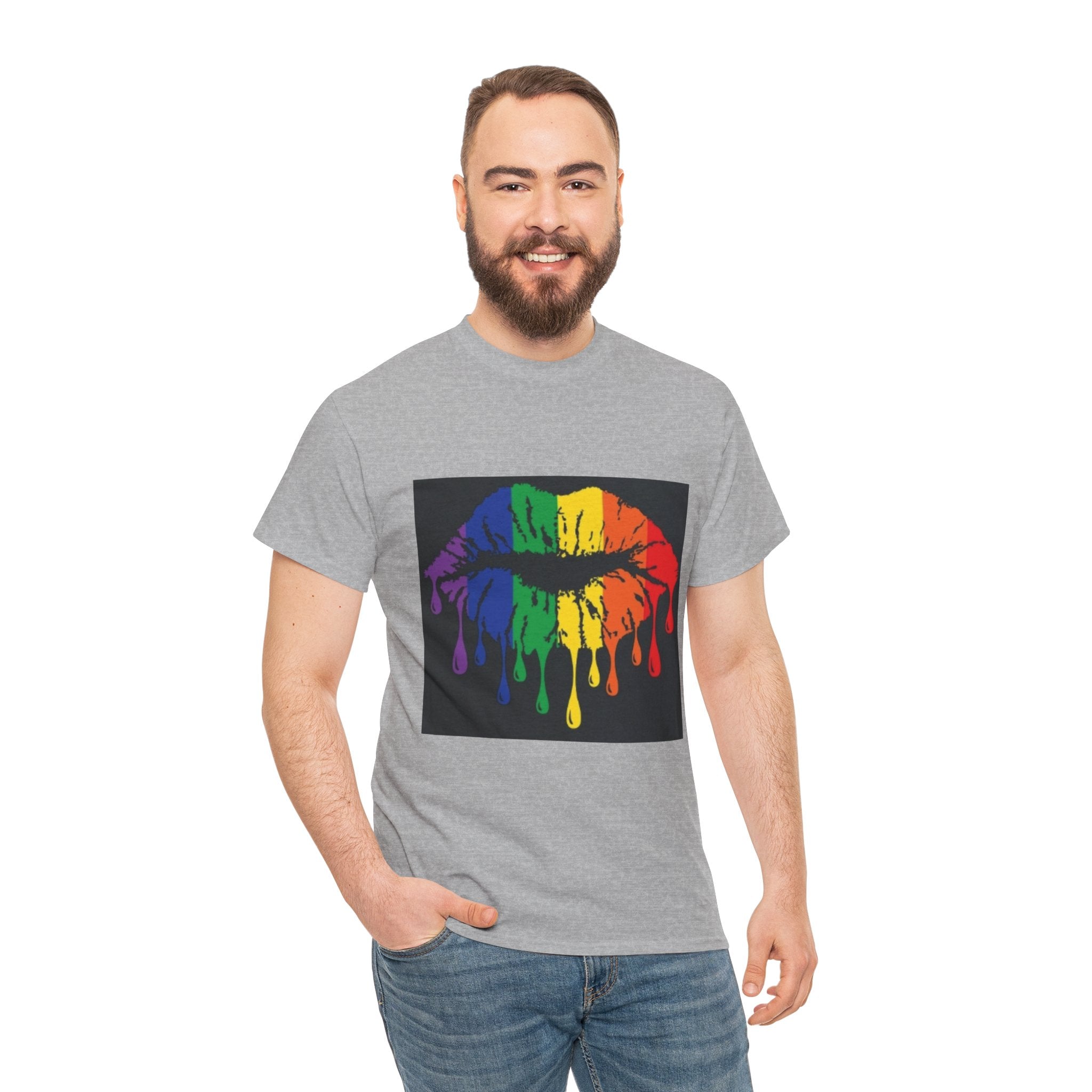Rainbow Drip Kiss T-Shirt – LGBTQ+ Pride Graphic Tee