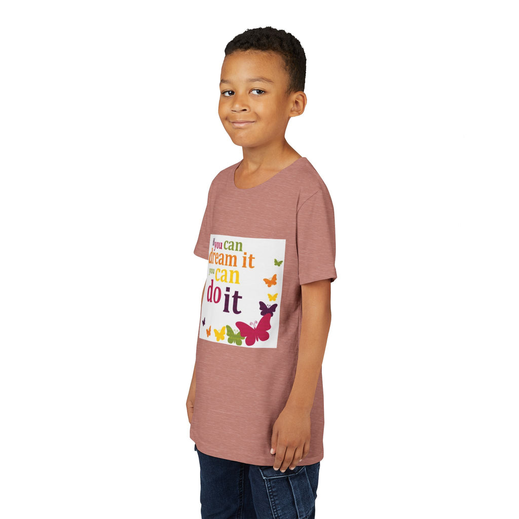 Youth Tee – "If You Can Dream It You Can Do It" Colorful Butterfly Inspirational Shirt