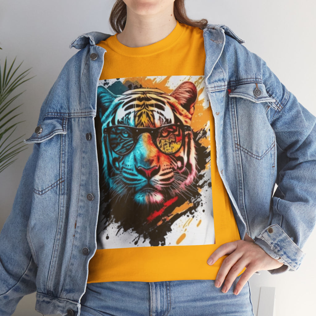 Tiger Portrait T-Shirt — Colorful Abstract Tiger Face Tee