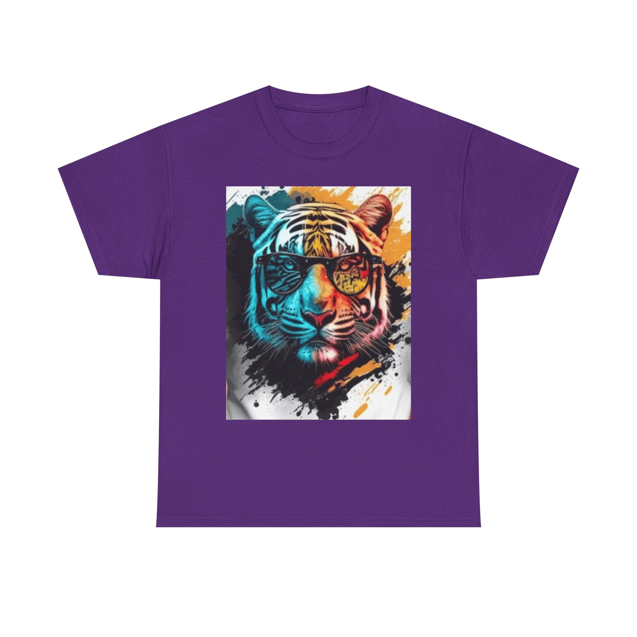 Tiger Portrait T-Shirt — Colorful Abstract Tiger Face Tee