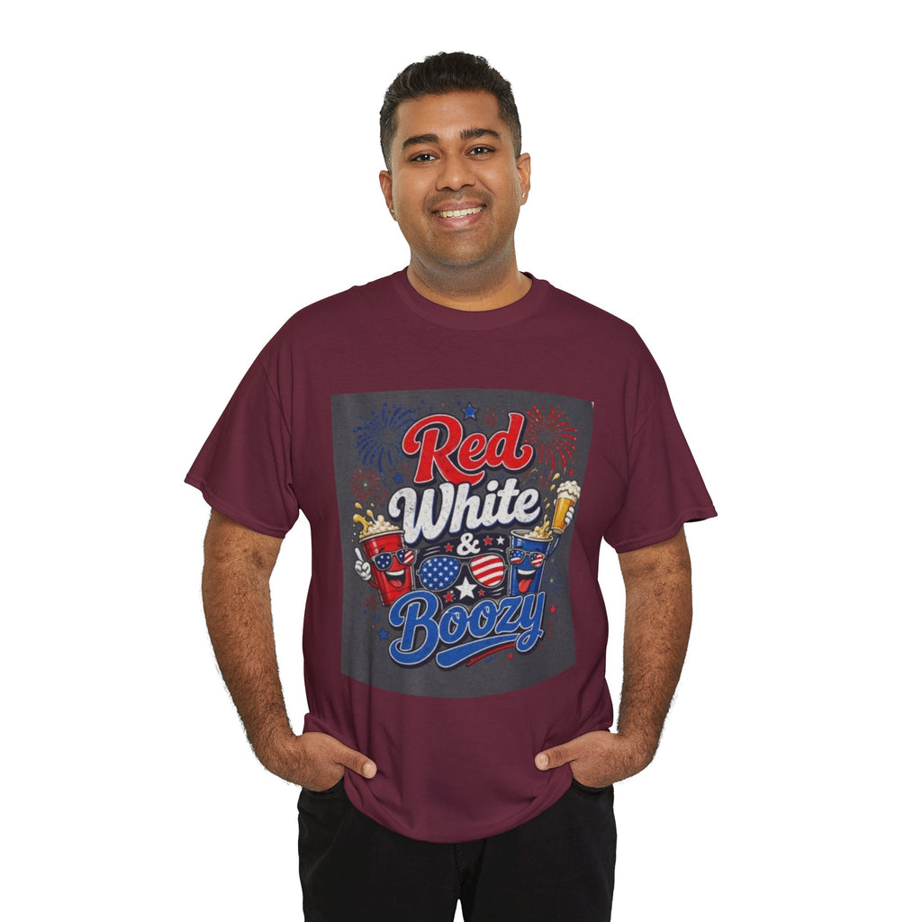 Red White & Boozy T-Shirt – Patriotic 4th of July Party Tee