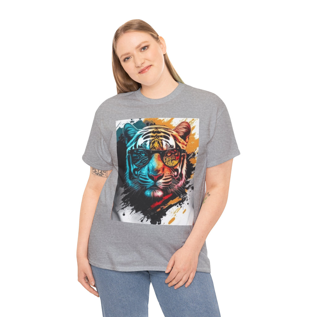 Tiger Portrait T-Shirt — Colorful Abstract Tiger Face Tee