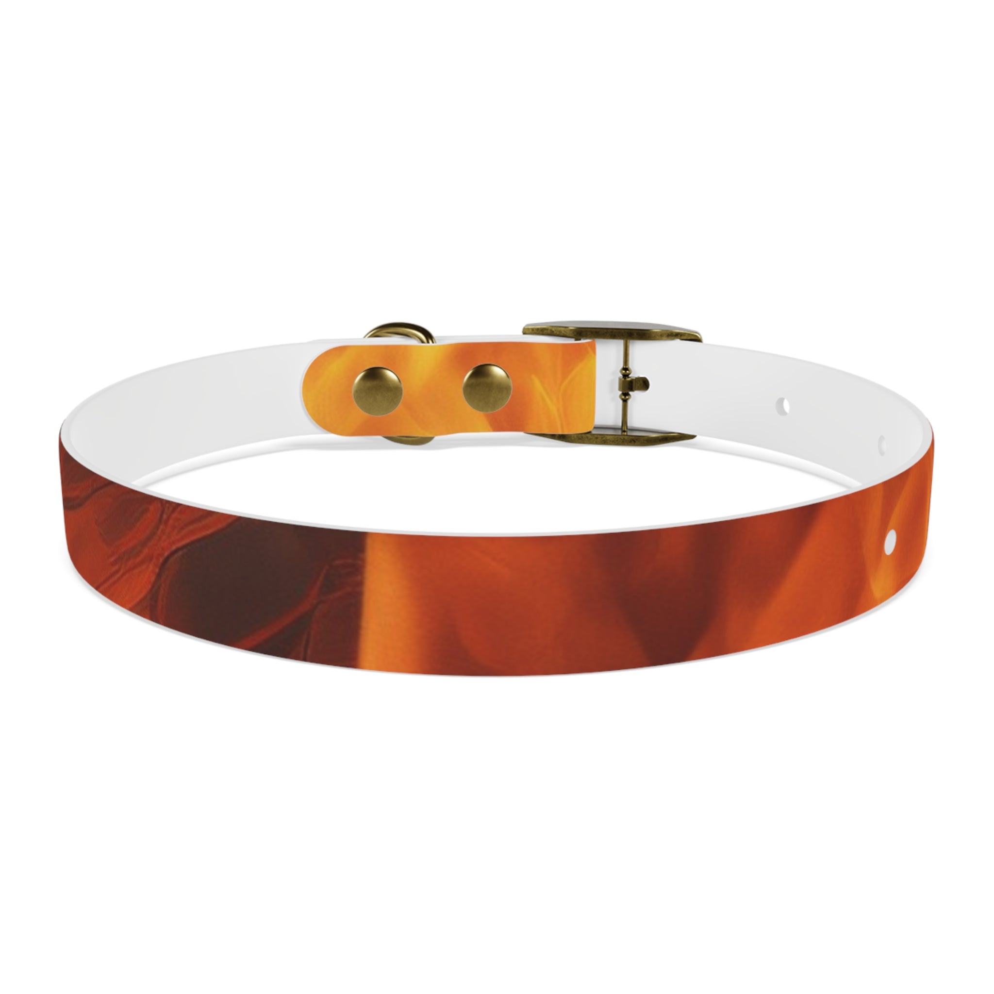 Amber Swirl Dog Collar — Warm Brown Abstract Pattern