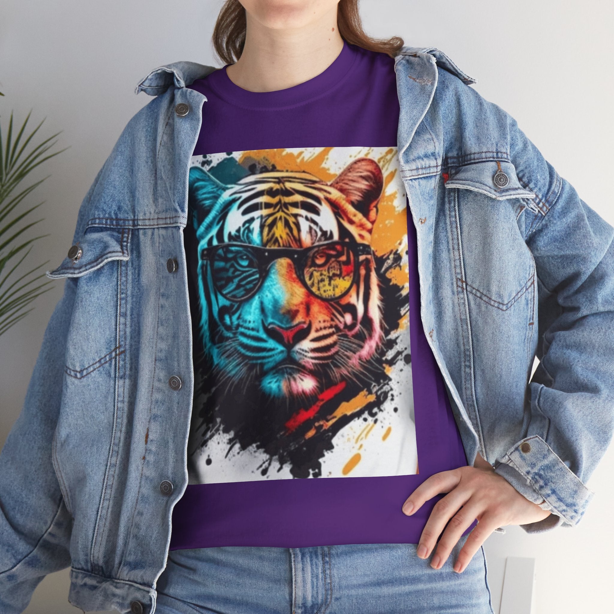 Tiger Portrait T-Shirt — Colorful Abstract Tiger Face Tee