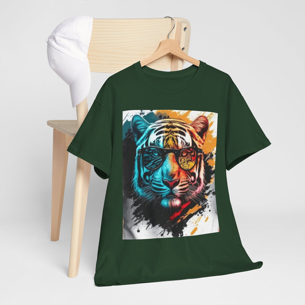 Tiger Portrait T-Shirt — Colorful Abstract Tiger Face Tee