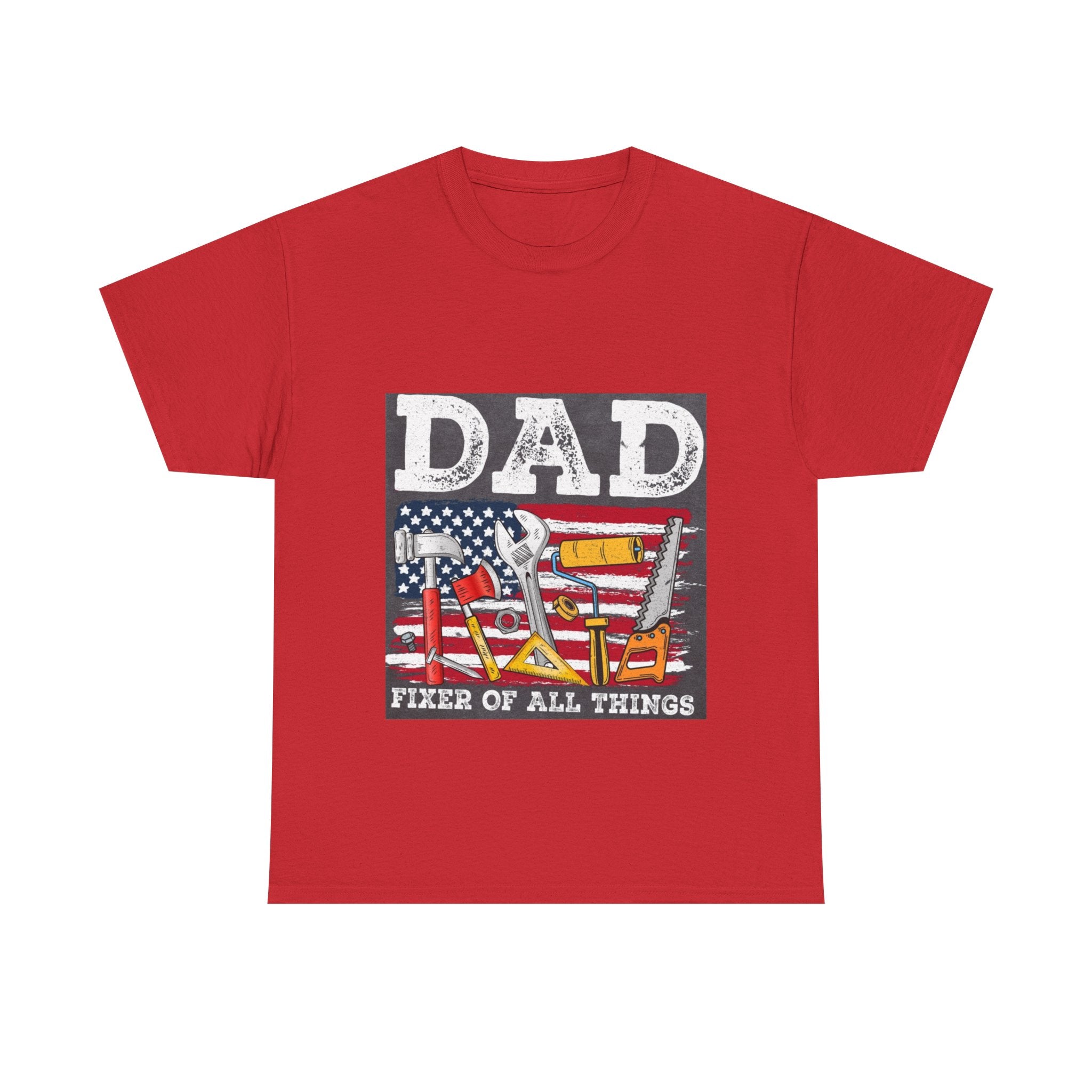 Dad Fixer Of All Things T-Shirt — American Flag Tool Graphic Tee for Fathers