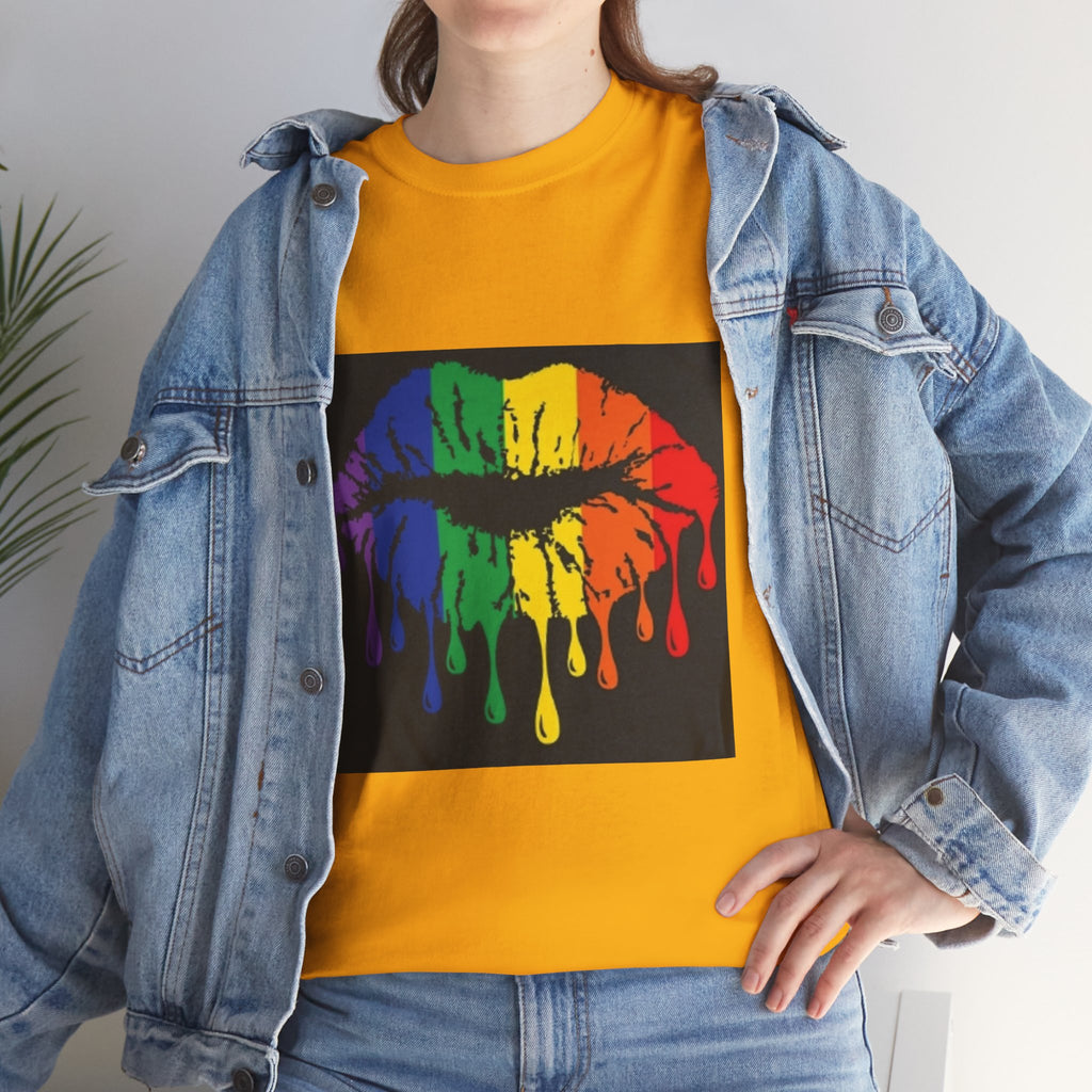 Rainbow Drip Kiss T-Shirt – LGBTQ+ Pride Graphic Tee