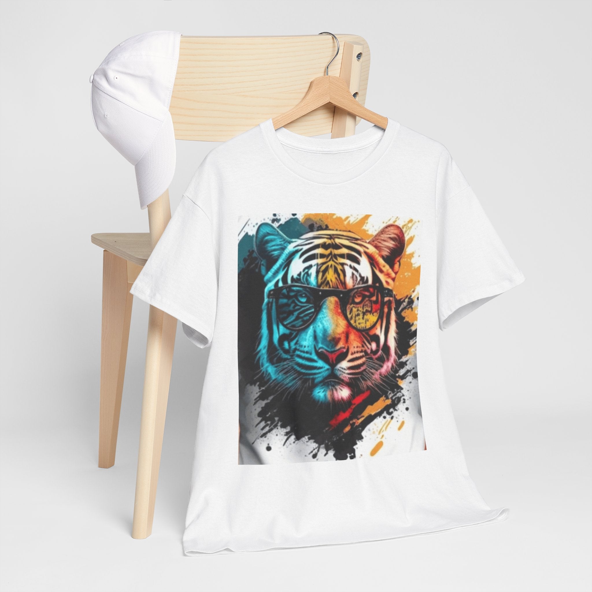 Tiger Portrait T-Shirt — Colorful Abstract Tiger Face Tee