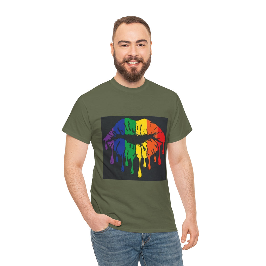 Rainbow Drip Kiss T-Shirt – LGBTQ+ Pride Graphic Tee