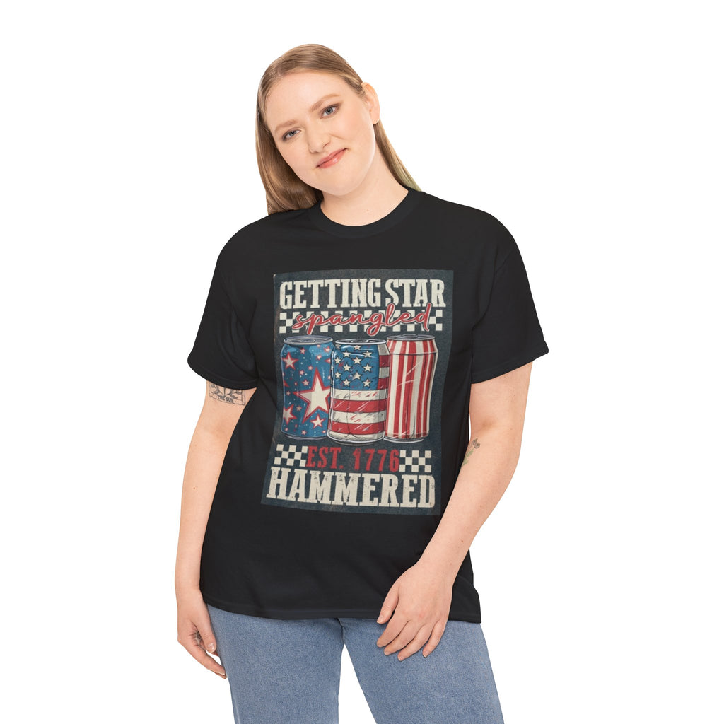 Getting Star Hammered Tee — Patriotic 4th of July Beer Can T-Shirt (Est. 1776)