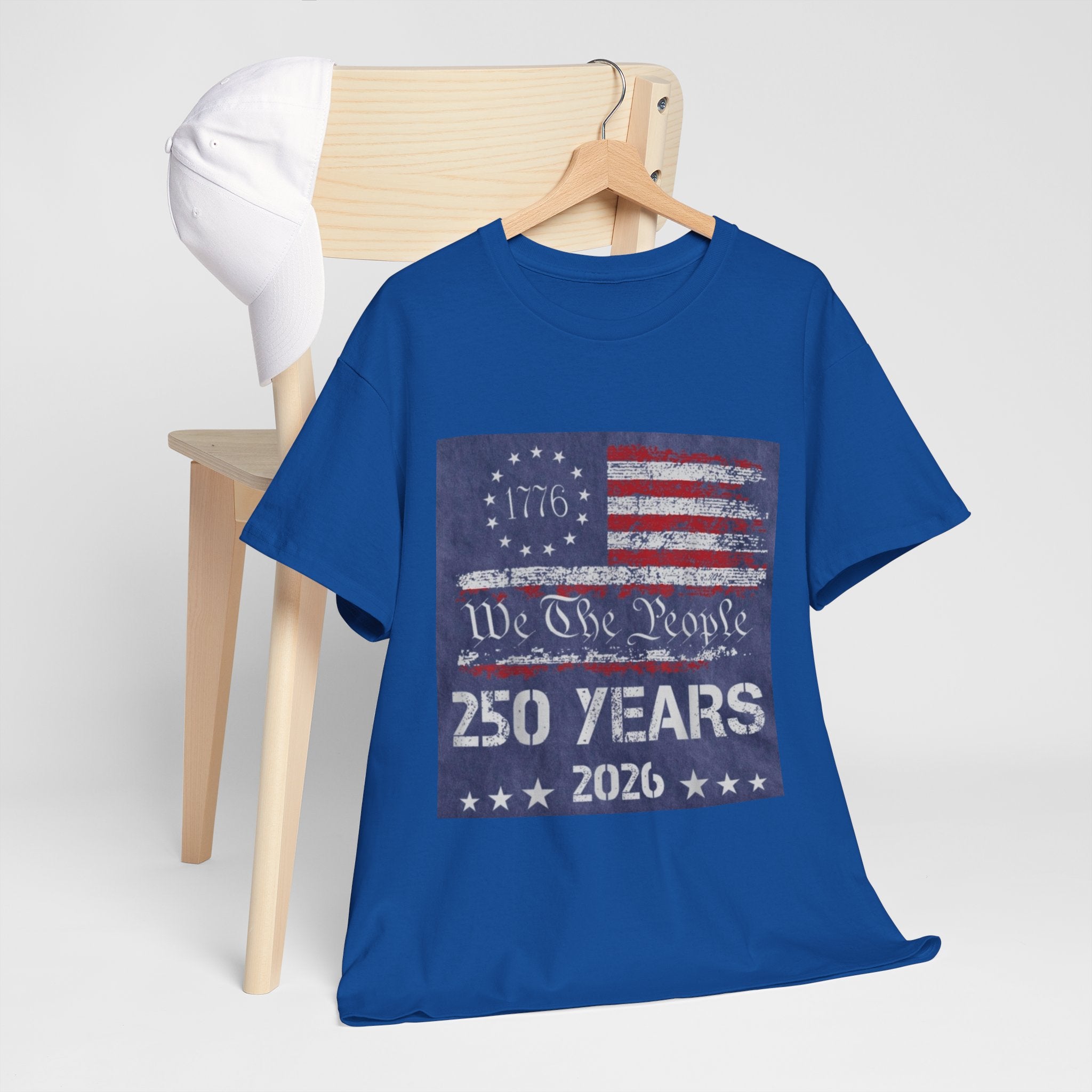 T-Shirt — Vintage 'We The People 250 Years 2026' Patriotic American Flag Tee