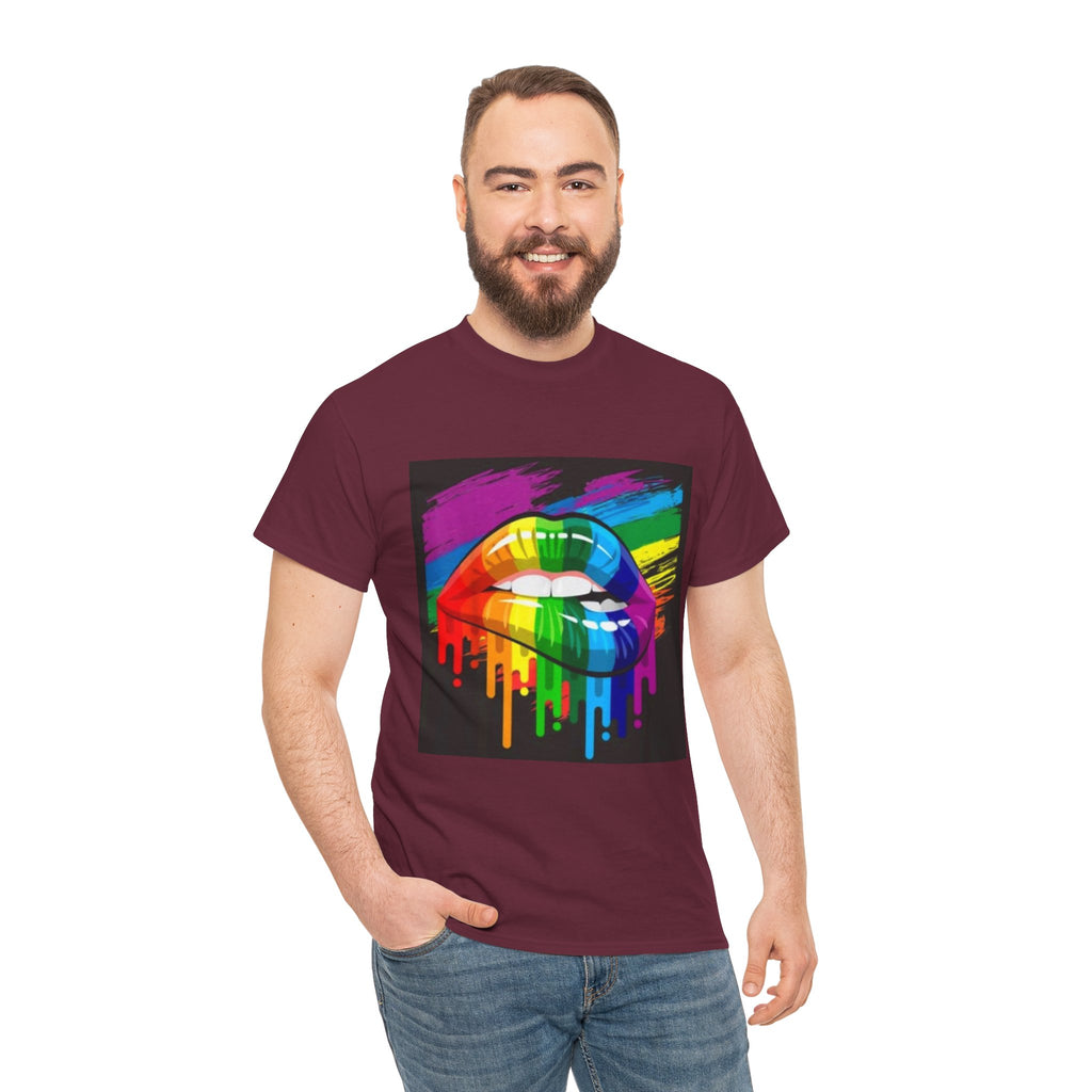 T-Shirt — Rainbow Drip Lips Pride Graphic Tee