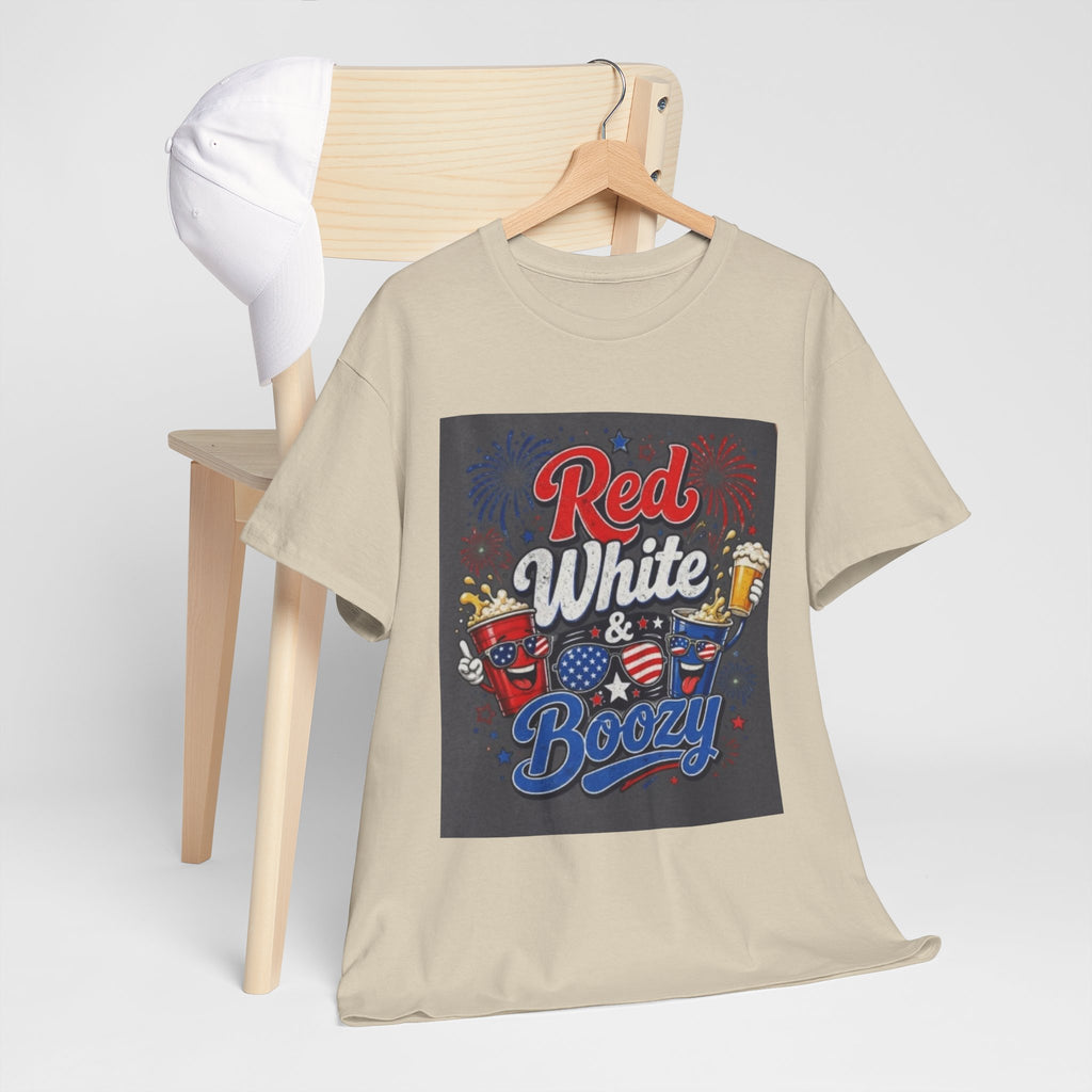 Red White & Boozy T-Shirt – Patriotic 4th of July Party Tee