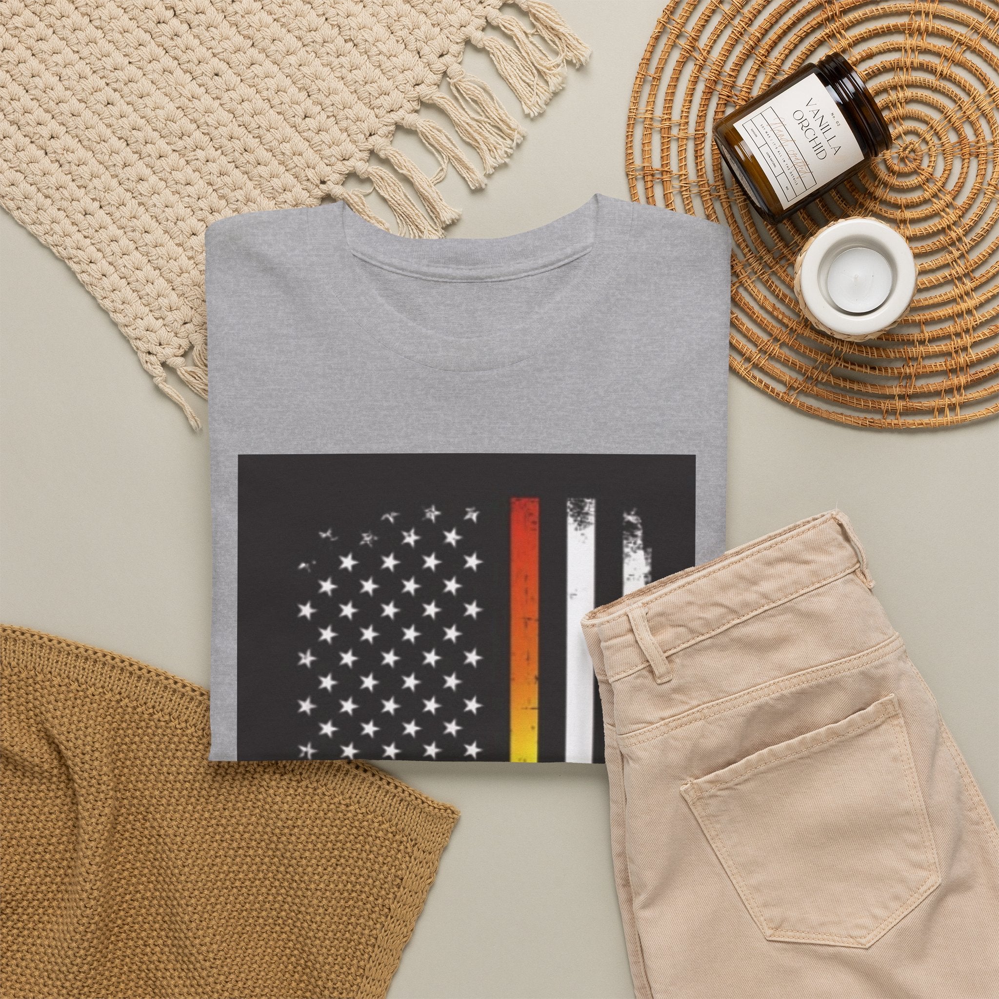 LGBTQ+ Pride Flag T‑Shirt — Distressed American Flag with Rainbow Stripe