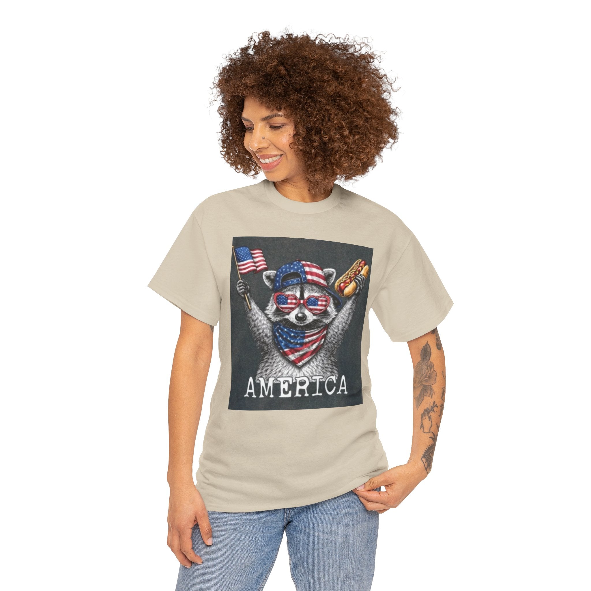 Patriotic Raccoon 'America' T-Shirt