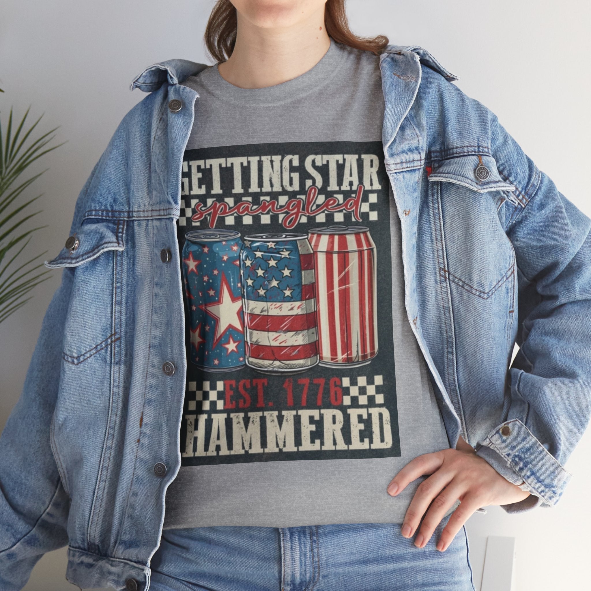 Getting Star Hammered Tee — Patriotic 4th of July Beer Can T-Shirt (Est. 1776)