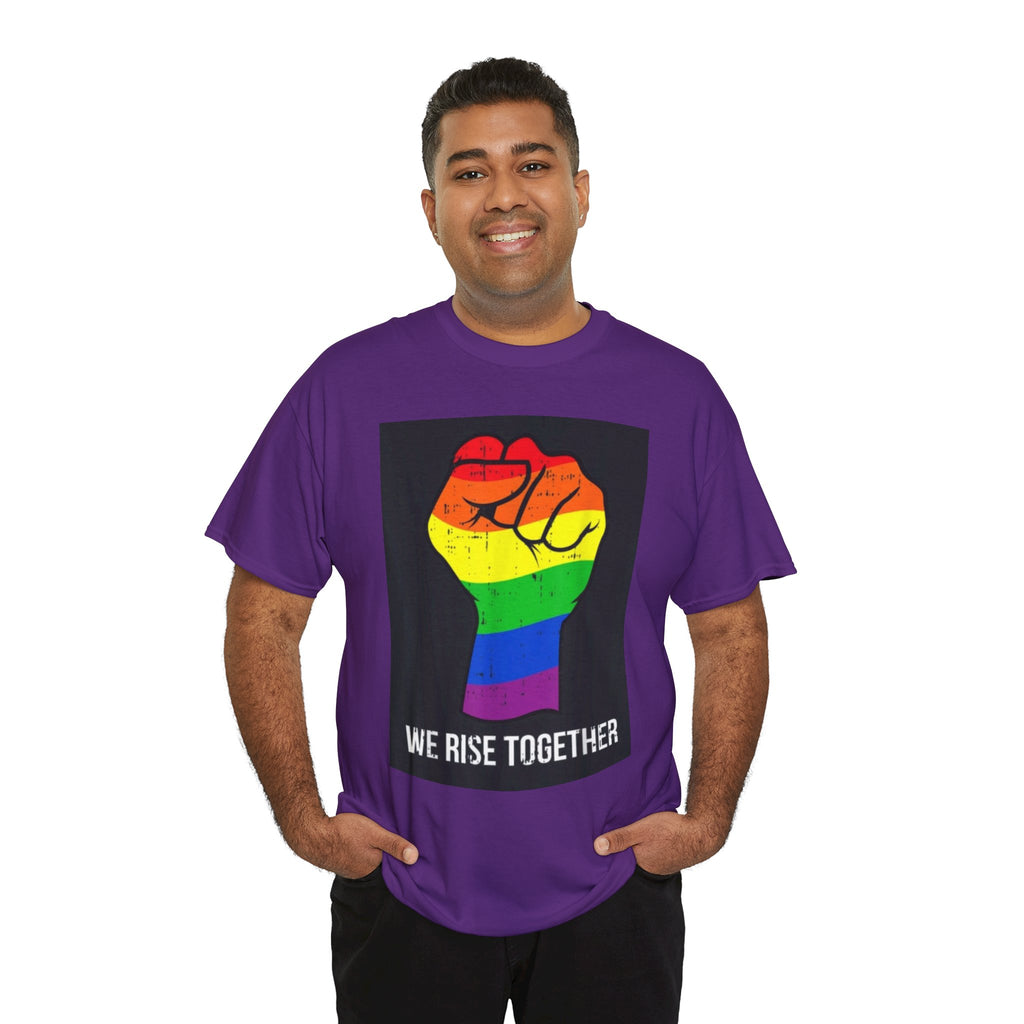 We Rise Together Rainbow Fist T-Shirt