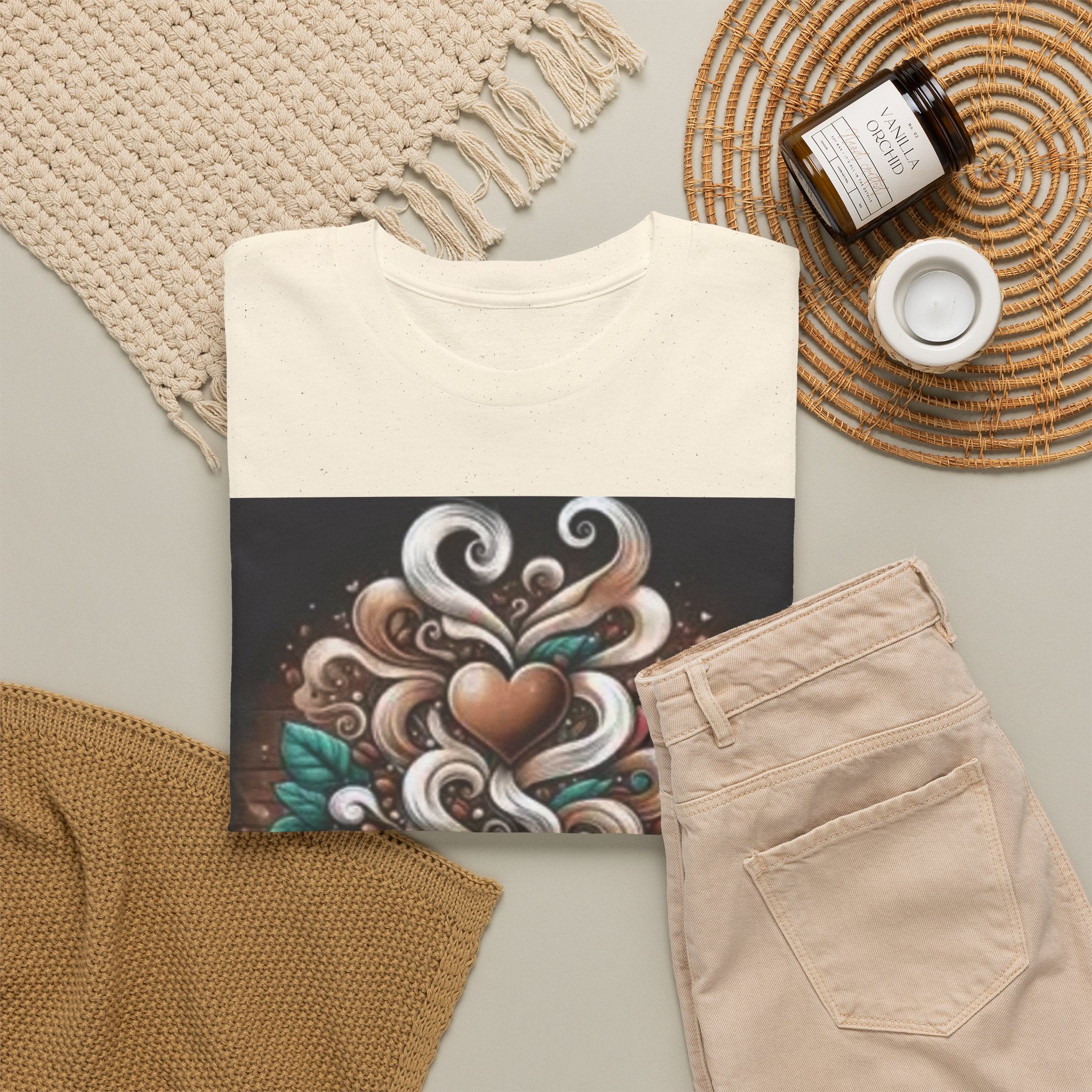 Coffee Cup T-Shirt — Whimsical Steaming Heart Coffee Design