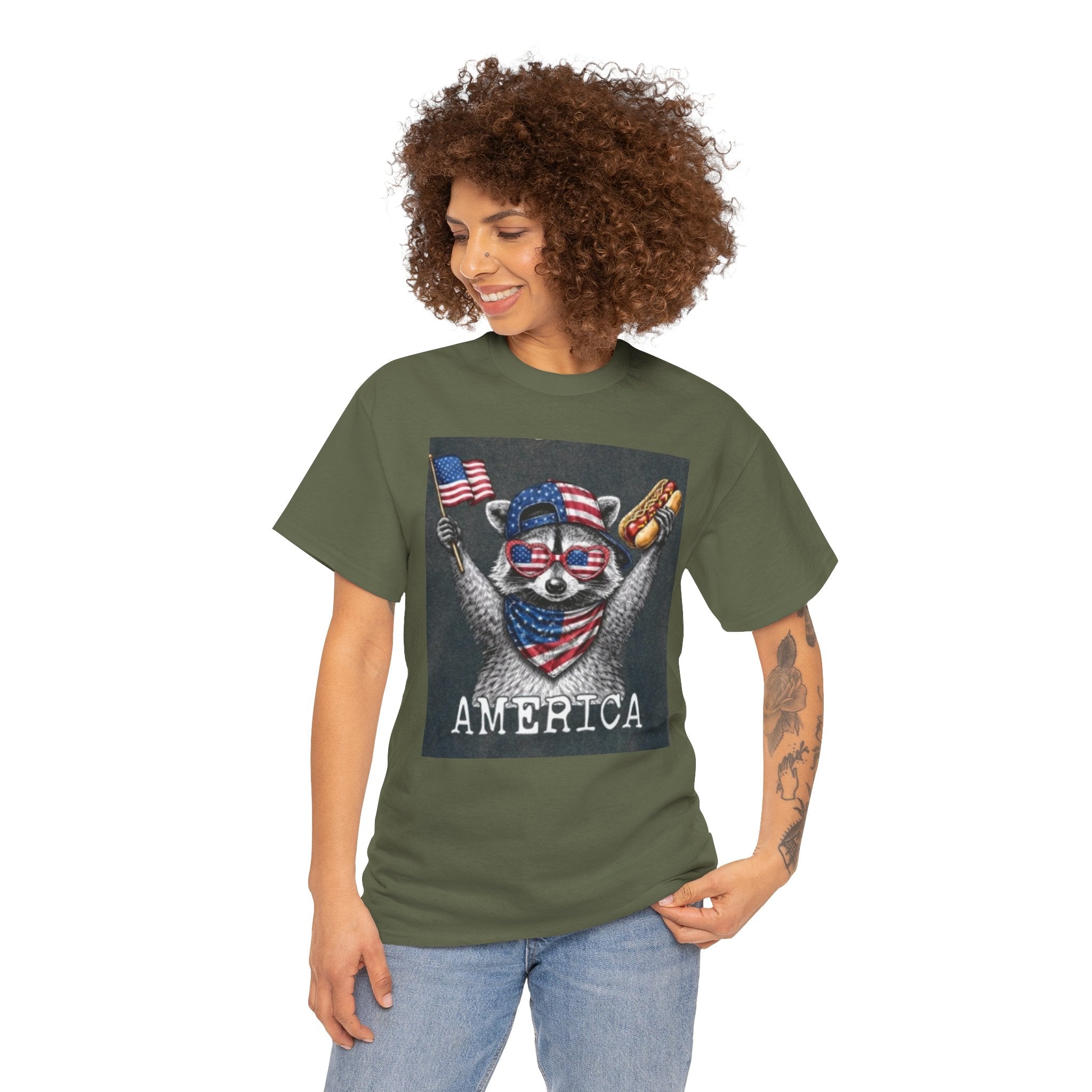 Patriotic Raccoon 'America' T-Shirt