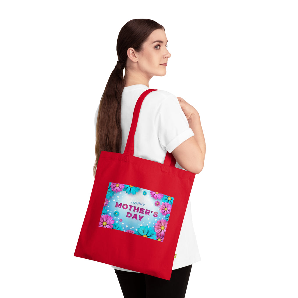 Mother's Day Floral Tote Bag – 'Happy Mother's Day' Organic Cotton Gift Tote