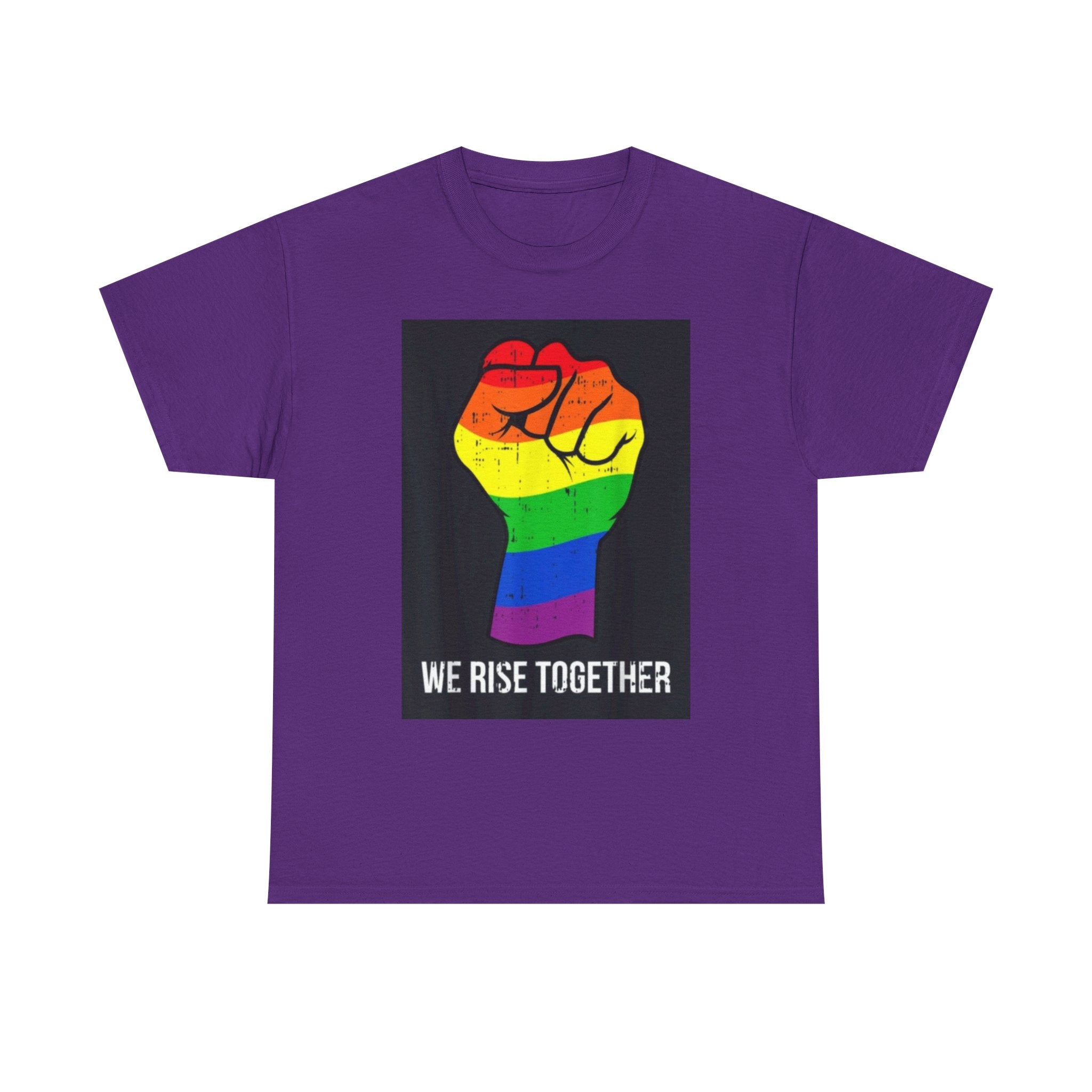 We Rise Together Rainbow Fist T-Shirt