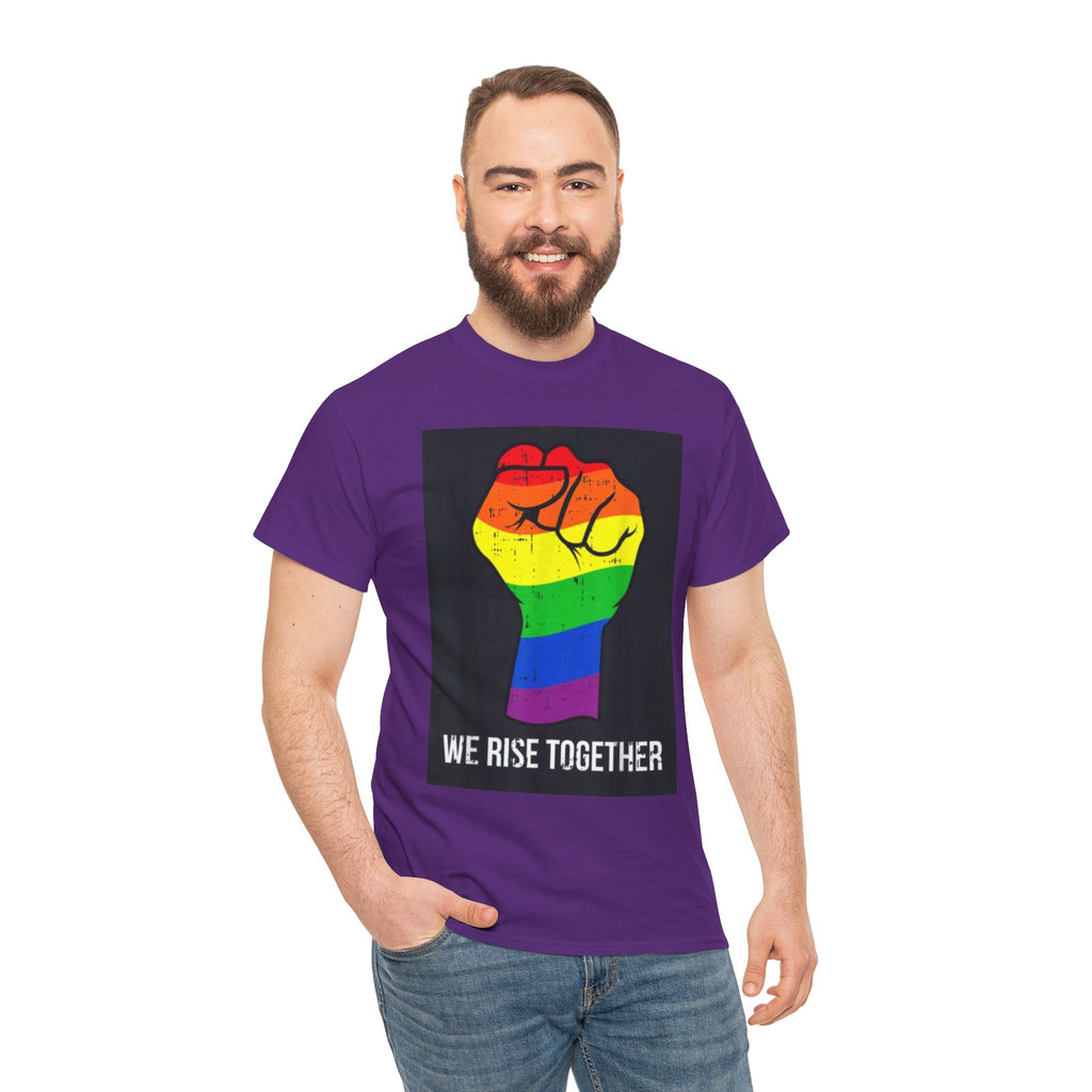 We Rise Together Rainbow Fist T-Shirt