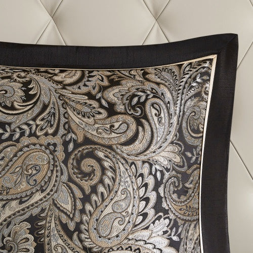 12 Piece Comforter Set With Cotton Bed Sheets Black Queen