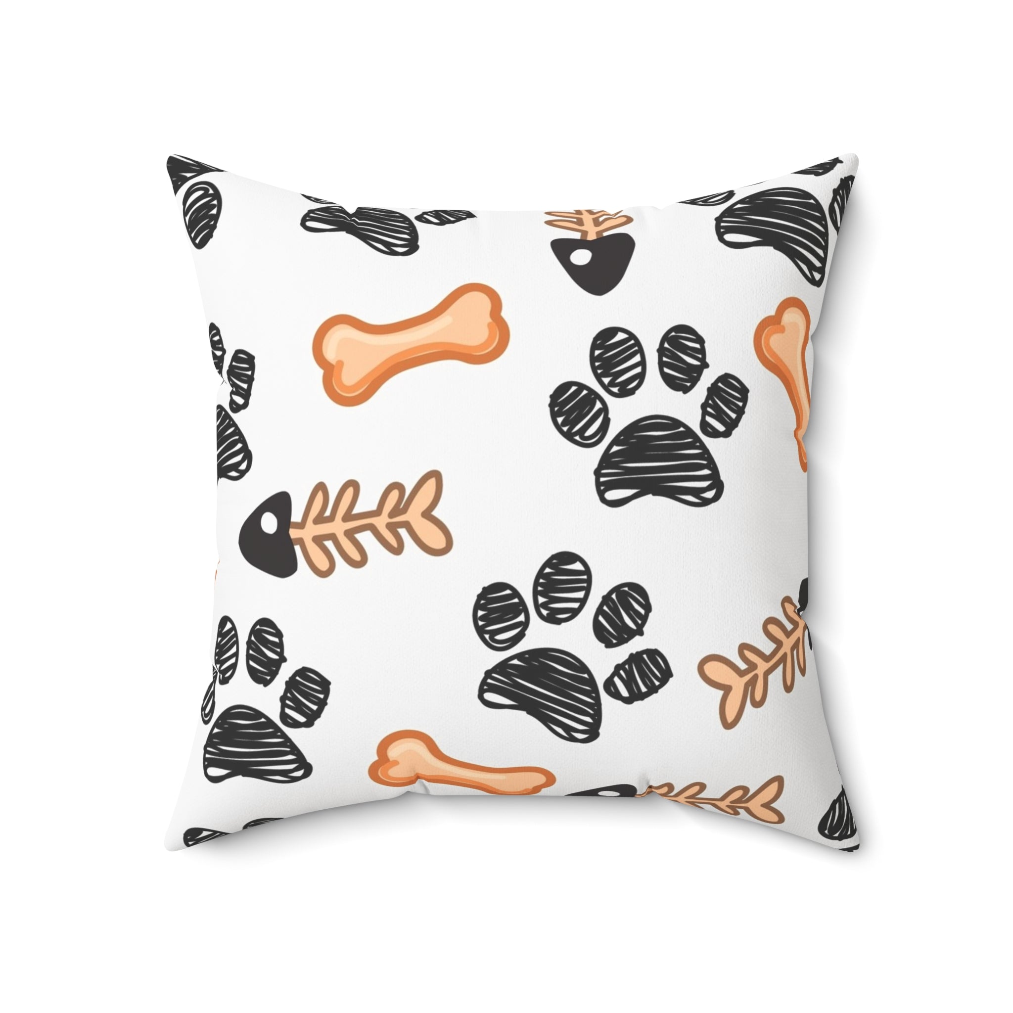 Dog Paw & Bones Decorative Throw Pillow — Pet Lover