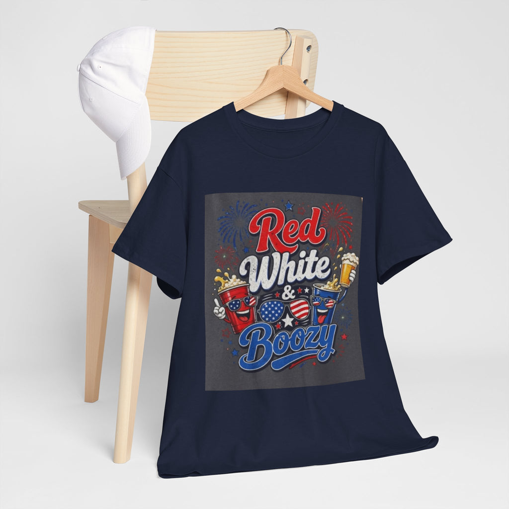 Red White & Boozy T-Shirt – Patriotic 4th of July Party Tee