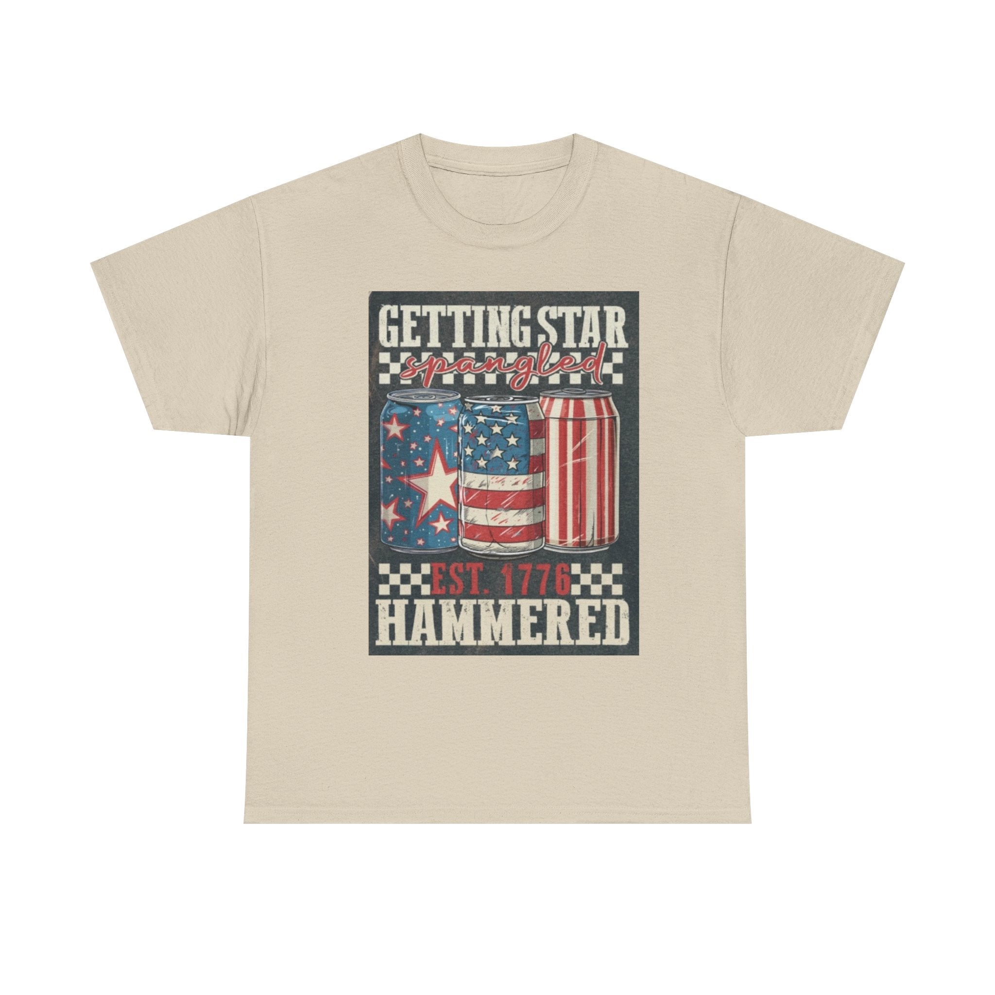 Getting Star Hammered Tee — Patriotic 4th of July Beer Can T-Shirt (Est. 1776)