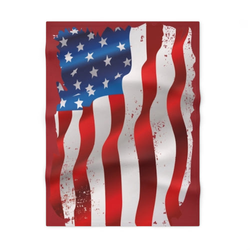 American Flag Baby Blanket - Soft Fleece Patriotic Nursery Throw