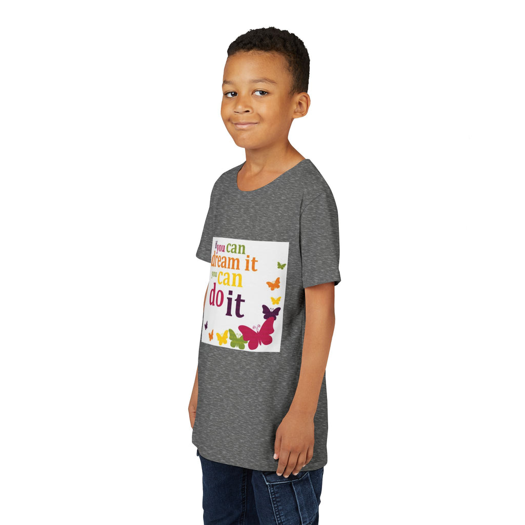 Youth Tee – "If You Can Dream It You Can Do It" Colorful Butterfly Inspirational Shirt